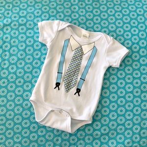 Suspenders and tie onesie